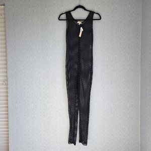 NWT Urban Rose Womens M Fishnet Body Stocking Leotard Bodysuit Nightwear Black